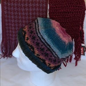 Keep Warm This Winter - Hat and 2 Scarves (One is NWT) - Coordinating Colors